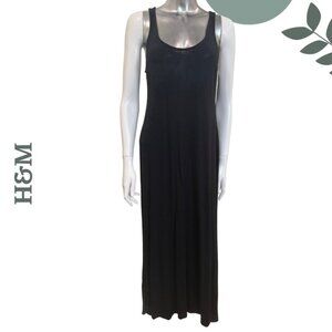 H&M Long Black Tank Dress – Maxi Minimalist Style Sleeveless Size Medium